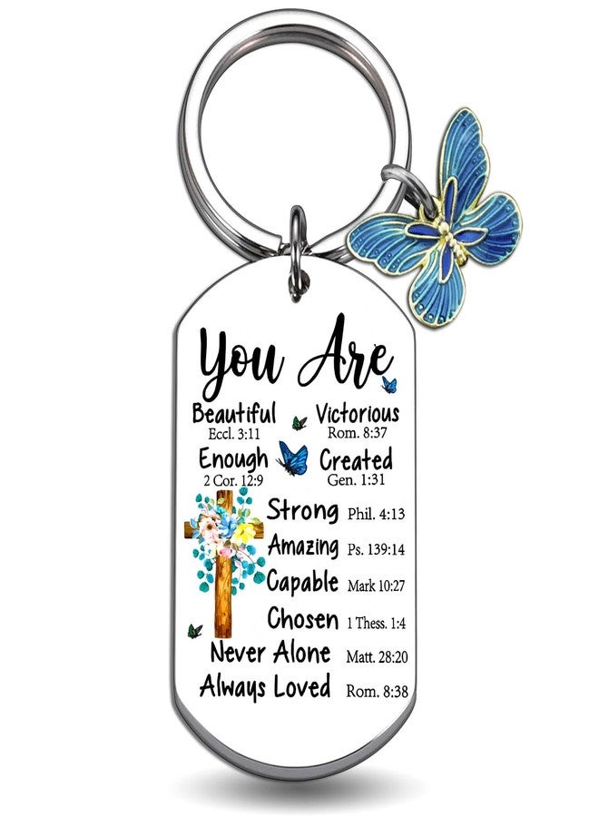Aisity Inspirational Christian Key Chain Gifts for Women Teen Girl best Friend Mom Encouragement Spiritual Religious Bible Gifts Key Chains Women Cute Bible Verse Accessories Christian Keychain - Image 1